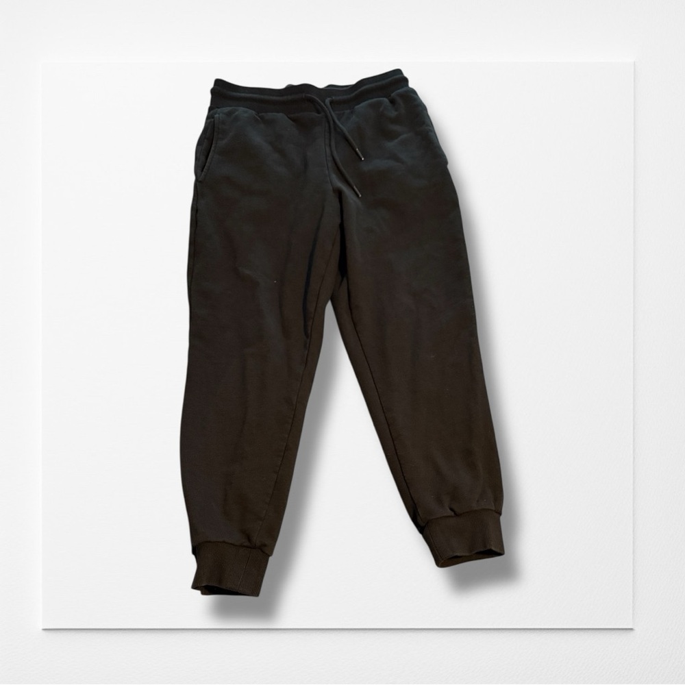 NOVA MEN Drawstring Black Jogger Sweatpants, Size Medium
